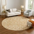 thumbnail image 1 of Addison Rugs Mayfield Premium Machine Washable Transitional Geometric Orange Round Rug, 8' x 8', 1 of 6