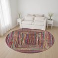 thumbnail image 1 of Addison Rugs Mayfield Premium Machine Washable Transitional Geometric Paprika Round Rug, 8' x 8', 1 of 6