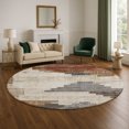 thumbnail image 1 of Addison Rugs Mayfield Premium Machine Washable Transitional Geometric Paprika Round Rug, 8' x 8', 1 of 6