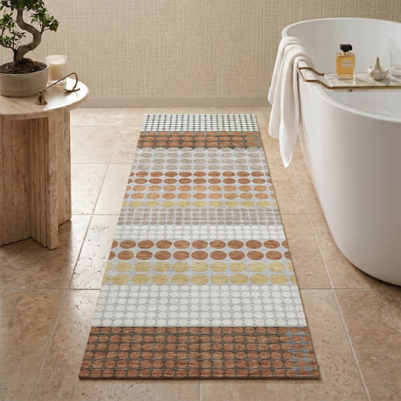 Addison Rugs Mayfield Premium Machine Washable Transitional Geometric Paprika Runner Rug, 2'3" x 7'6"