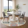 thumbnail image 1 of Addison Rugs Mayfield Premium Machine Washable Transitional Geometric Peach Round Rug, 8' x 8', 1 of 6