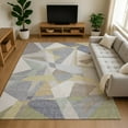 thumbnail image 1 of Addison Rugs Mayfield Premium Machine Washable Transitional Geometric Pewter Rectangle Rug, 10' X 14' Machine Washable Transitional Geometric Pewter Oversized Sherpa Throw Blanket, 1 of 7