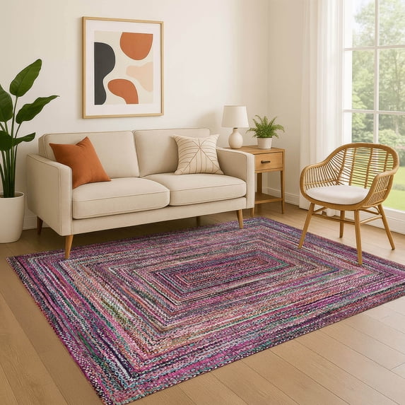 Addison Rugs Mayfield Premium Machine Washable Transitional Geometric Pink Rectangle Rug, 2'6" x 3'10"