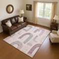 thumbnail image 1 of Addison Rugs Mayfield Premium Machine Washable Transitional Geometric Pink Rectangle Rug, 3' x 5', 1 of 7