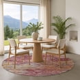 thumbnail image 1 of Addison Rugs Mayfield Premium Machine Washable Transitional Geometric Pink Round Rug, 8' x 8', 1 of 6