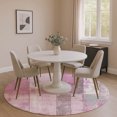 thumbnail image 1 of Addison Rugs Mayfield Premium Machine Washable Transitional Geometric Pink Round Rug, 8' x 8', 1 of 6