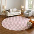 thumbnail image 1 of Addison Rugs Mayfield Premium Machine Washable Transitional Geometric Pink Round Rug, 8' x 8', 1 of 6