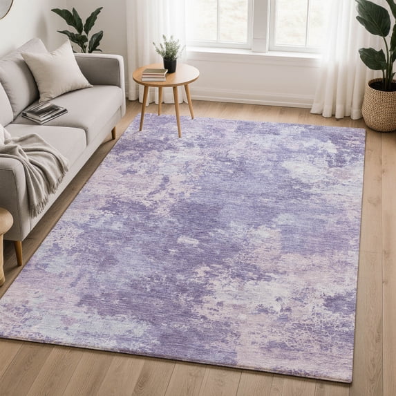 Addison Rugs Mayfield Premium Machine Washable Transitional Geometric Plum Rectangle Rug, 10' x 14'