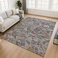 thumbnail image 1 of Addison Rugs Mayfield Premium Machine Washable Transitional Geometric Plum Rectangle Rug, 3' x 5', 1 of 6