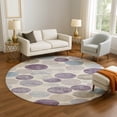 thumbnail image 1 of Addison Rugs Mayfield Premium Machine Washable Transitional Geometric Plum Round Rug, 8' x 8', 1 of 6