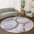 thumbnail image 1 of Addison Rugs Mayfield Premium Machine Washable Transitional Geometric Plum Round Rug, 8' x 8', 1 of 6
