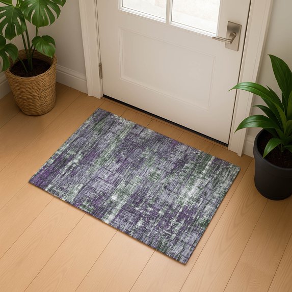 Addison Rugs Mayfield Premium Machine Washable Transitional Geometric Purple Rectangle Rug, 1'8" x 2'6"