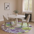 thumbnail image 1 of Addison Rugs Mayfield Premium Machine Washable Transitional Geometric Purple Round Rug, 8' x 8', 1 of 6