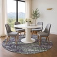 thumbnail image 1 of Addison Rugs Mayfield Premium Machine Washable Transitional Geometric Purple Round Rug, 8' x 8', 1 of 6