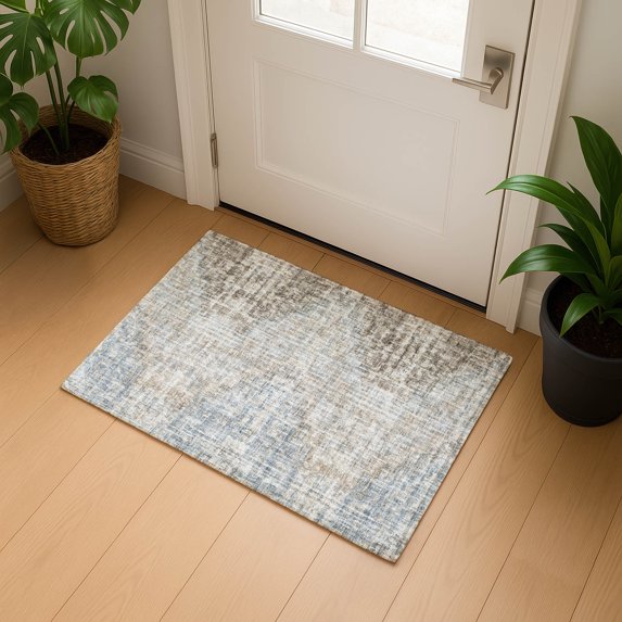 Addison Rugs Mayfield Premium Machine Washable Transitional Geometric Putty Rectangle Rug, 1'8" x 2'6"