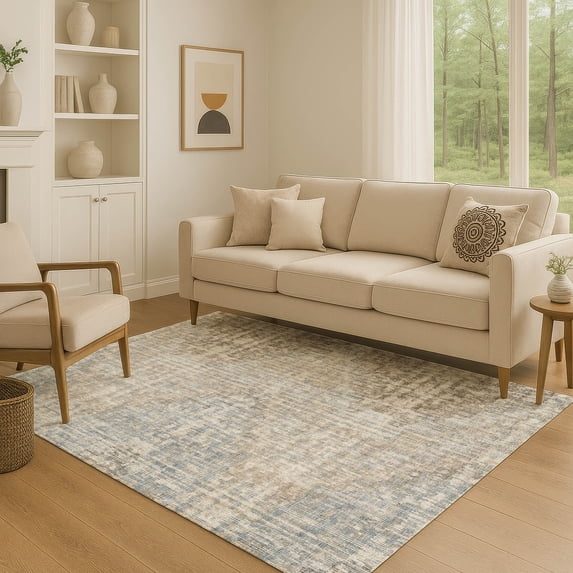 Addison Rugs Mayfield Premium Machine Washable Transitional Geometric Putty Rectangle Rug, 2'6" x 3'10"