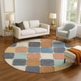 thumbnail image 1 of Addison Rugs Mayfield Premium Machine Washable Transitional Geometric Rust Round Rug, 8' x 8', 1 of 6