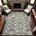 thumbnail image 1 of Addison Rugs Mayfield Premium Machine Washable Transitional Geometric Sage Rectangle Rug, 5' x 7'6", 1 of 6