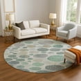 thumbnail image 1 of Addison Rugs Mayfield Premium Machine Washable Transitional Geometric Sage Round Rug, 8' x 8', 1 of 6