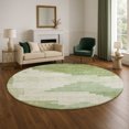 thumbnail image 1 of Addison Rugs Mayfield Premium Machine Washable Transitional Geometric Sage Round Rug, 8' x 8', 1 of 6