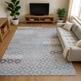 thumbnail image 1 of Addison Rugs Mayfield Premium Machine Washable Transitional Geometric Silver Rectangle Rug, 9' x 12', 1 of 7