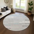 thumbnail image 1 of Addison Rugs Mayfield Premium Machine Washable Transitional Geometric Silver Round Rug, 8' x 8', 1 of 6
