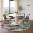 thumbnail image 1 of Addison Rugs Mayfield Premium Machine Washable Transitional Geometric Silver Round Rug, 8' x 8', 1 of 6