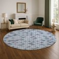 thumbnail image 1 of Addison Rugs Mayfield Premium Machine Washable Transitional Geometric Sky Round Rug, 8' x 8', 1 of 6