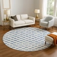 thumbnail image 1 of Addison Rugs Mayfield Premium Machine Washable Transitional Geometric Sky Round Rug, 8' x 8', 1 of 6