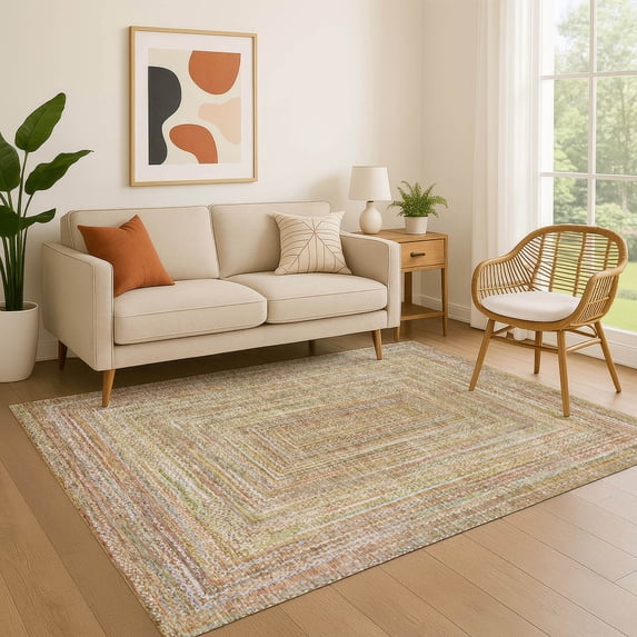 Addison Rugs Mayfield Premium Machine Washable Transitional Geometric Tan Rectangle Rug, 2'6" x 3'10"