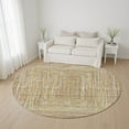 thumbnail image 1 of Addison Rugs Mayfield Premium Machine Washable Transitional Geometric Tan Round Rug, 8' x 8', 1 of 6