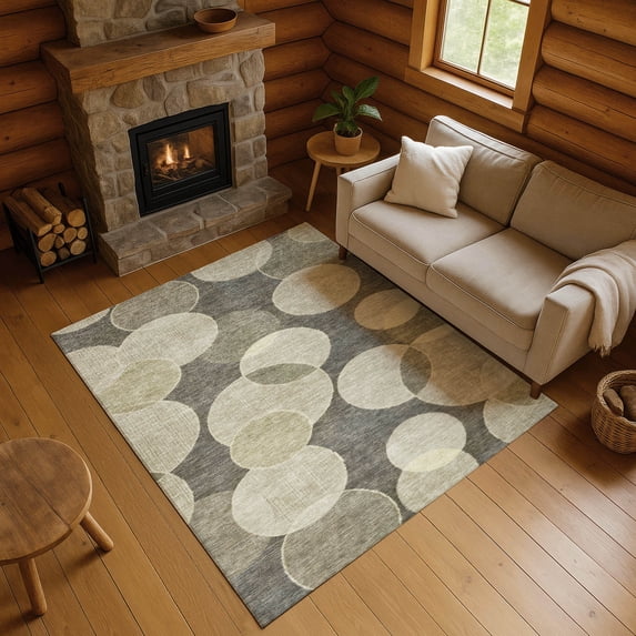 Addison Rugs Mayfield Premium Machine Washable Transitional Geometric Taupe Rectangle Rug, 10' x 14'