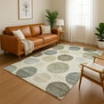 thumbnail image 1 of Addison Rugs Mayfield Premium Machine Washable Transitional Geometric Taupe Rectangle Rug, 9' X 12' Machine Washable Transitional Geometric Taupe Oversized Sherpa Throw Blanket, 1 of 6