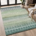 thumbnail image 1 of Addison Rugs Mayfield Premium Machine Washable Transitional Geometric Teal Rectangle Rug, 10' X 14' Machine Washable Transitional Geometric Teal Oversized Sherpa Throw Blanket, 1 of 6