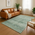 thumbnail image 1 of Addison Rugs Mayfield Premium Machine Washable Transitional Geometric Teal Rectangle Rug, 10' X 14' Machine Washable Transitional Geometric Teal Oversized Sherpa Throw Blanket, 1 of 6