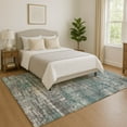 thumbnail image 1 of Addison Rugs Mayfield Premium Machine Washable Transitional Geometric Teal Rectangle Rug, 10' x 14', 1 of 7