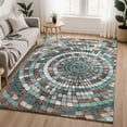 thumbnail image 1 of Addison Rugs Mayfield Premium Machine Washable Transitional Geometric Teal Rectangle Rug, 10' x 14', 1 of 6