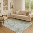thumbnail image 1 of Addison Rugs Mayfield Premium Machine Washable Transitional Geometric Teal Rectangle Rug, 10' x 14', 1 of 7