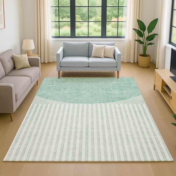 Addison Rugs Mayfield Premium Machine Washable Transitional Geometric Teal Rectangle Rug, 10' x 14'