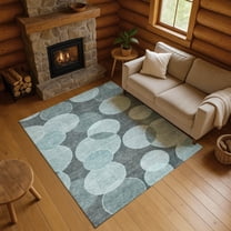 Addison Rugs Mayfield Premium Machine Washable Transitional Geometric Teal Rectangle Rug, 10' x 14'