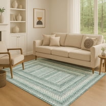 Addison Rugs Mayfield Premium Machine Washable Transitional Geometric Teal Rectangle Rug, 10' x 14'