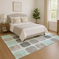 thumbnail image 1 of Addison Rugs Mayfield Premium Machine Washable Transitional Geometric Teal Rectangle Rug, 10' x 14', 1 of 7