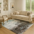thumbnail image 1 of Addison Rugs Mayfield Premium Machine Washable Transitional Geometric Teal Rectangle Rug, 3' x 5', 1 of 7