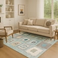 thumbnail image 1 of Addison Rugs Mayfield Premium Machine Washable Transitional Geometric Teal Rectangle Rug, 8' x 10', 1 of 7