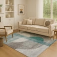 thumbnail image 1 of Addison Rugs Mayfield Premium Machine Washable Transitional Geometric Teal Rectangle Rug, 8' x 10', 1 of 7