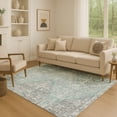 thumbnail image 1 of Addison Rugs Mayfield Premium Machine Washable Transitional Geometric Teal Rectangle Rug, 8' x 10', 1 of 7