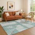 thumbnail image 1 of Addison Rugs Mayfield Premium Machine Washable Transitional Geometric Teal Rectangle Rug, 8' x 10', 1 of 7