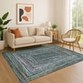thumbnail image 1 of Addison Rugs Mayfield Premium Machine Washable Transitional Geometric Teal Rectangle Rug, 9' x 12', 1 of 7