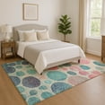 thumbnail image 1 of Addison Rugs Mayfield Premium Machine Washable Transitional Geometric Teal Rectangle Rug, 9' x 12', 1 of 7