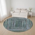 thumbnail image 1 of Addison Rugs Mayfield Premium Machine Washable Transitional Geometric Teal Round Rug, 8' x 8', 1 of 6